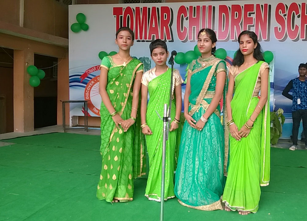students in traditional dress